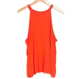 Nordstrom 2022 High Neck Fiesta Orange Tank Top Stretch Knit‎ Melrose and Market